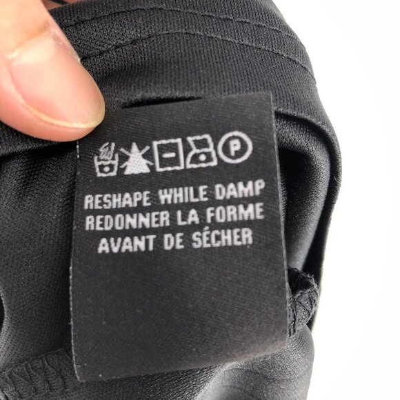 Le Chateau Black white Polka Dot short sleeve ruched NWT Dress Size Large - Picture 4 of 16